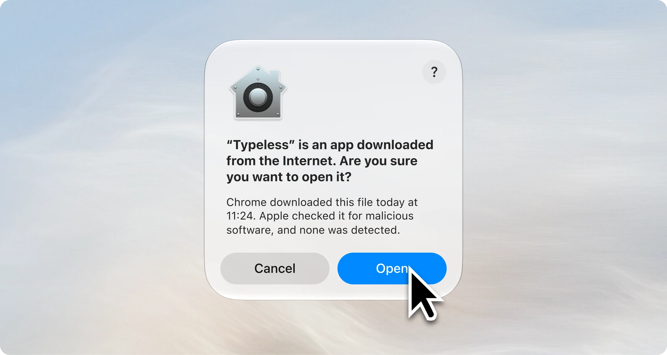 确认您要打开 Typeless