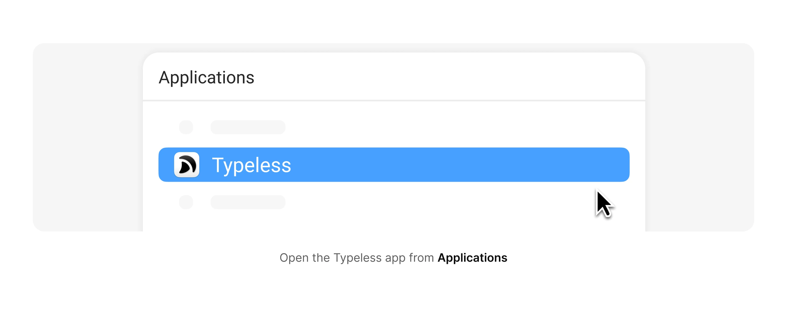 从应用程序或 Spotlight 启动 Typeless