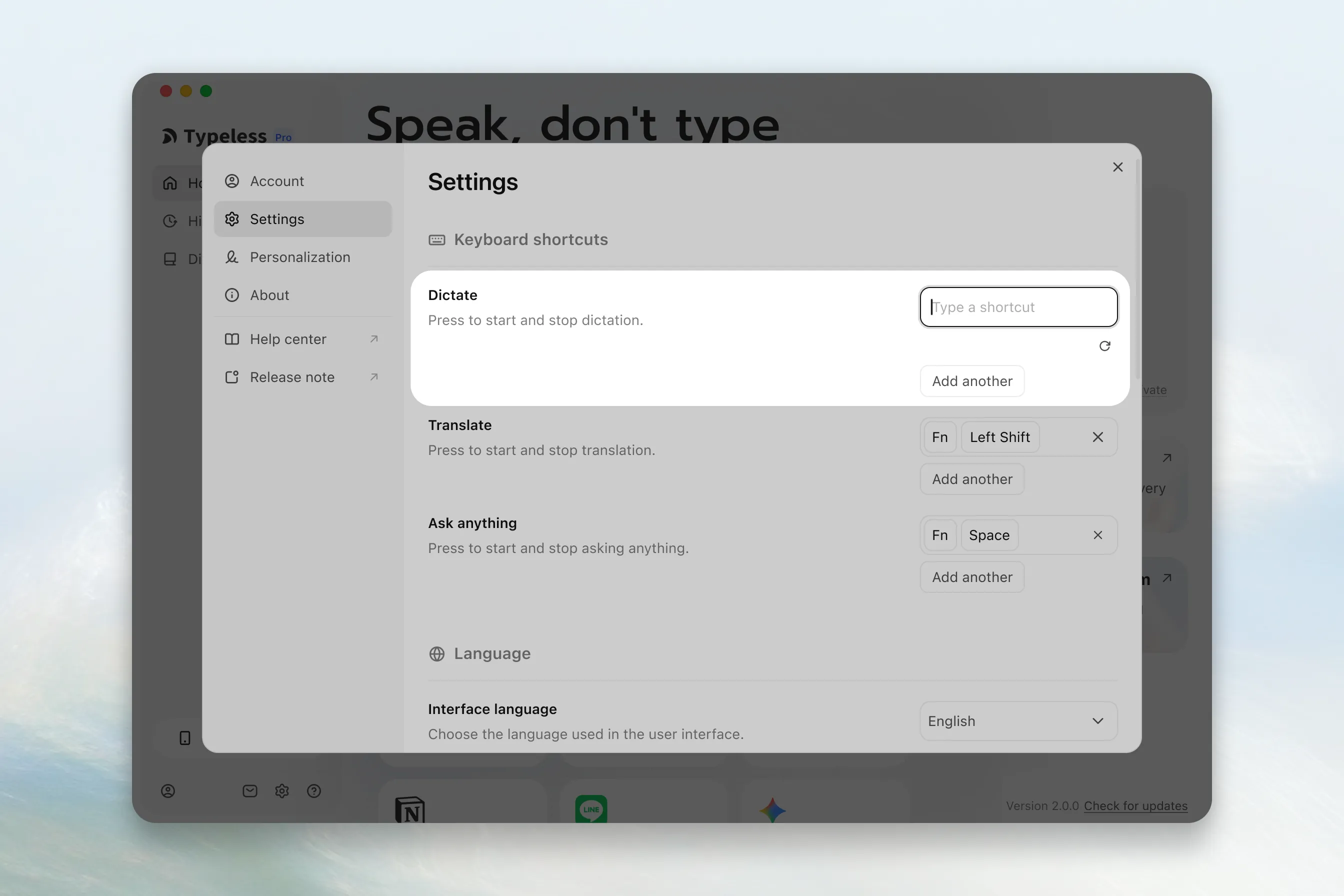 Change a keyboard shortcut