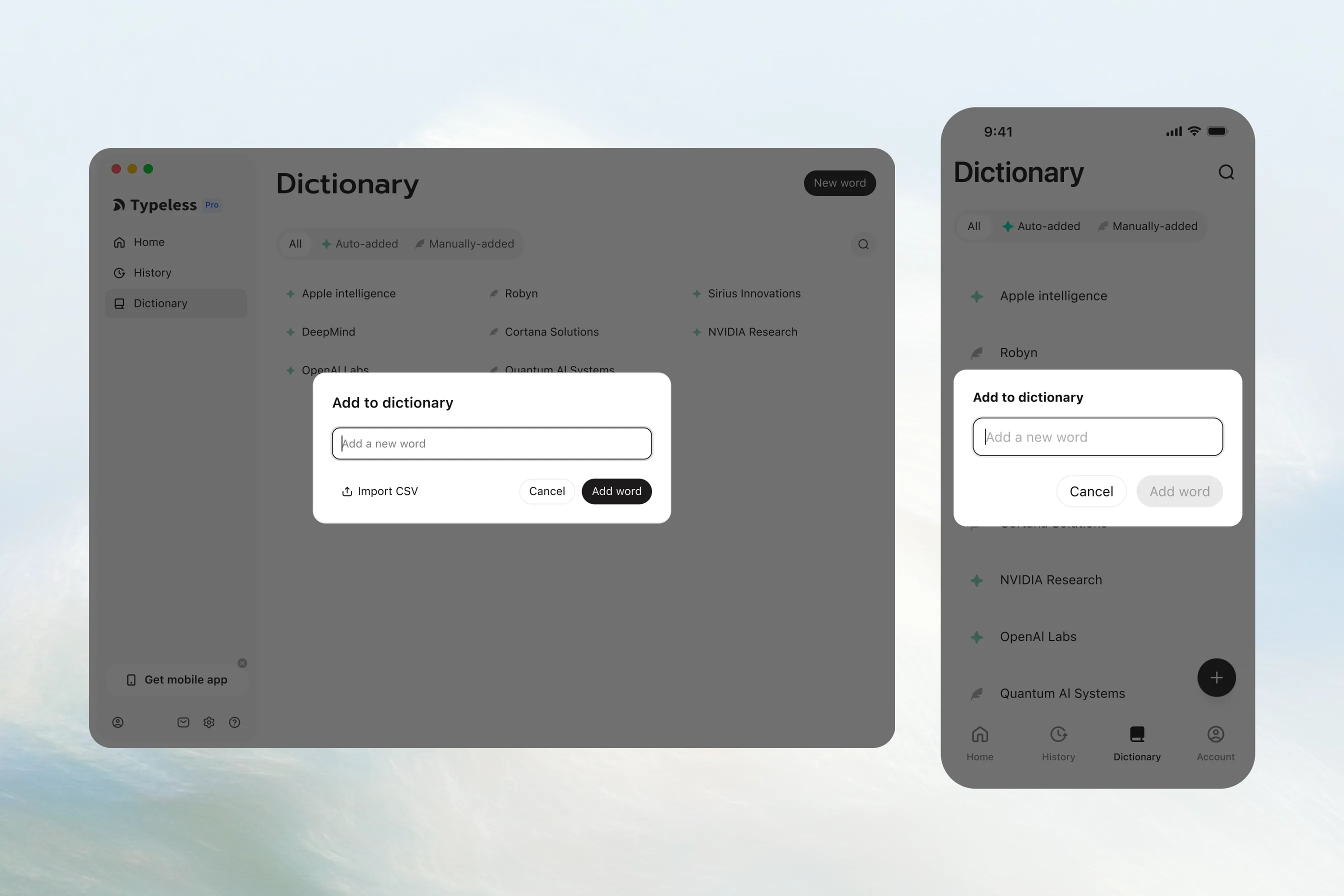 Add a word to Dictionary