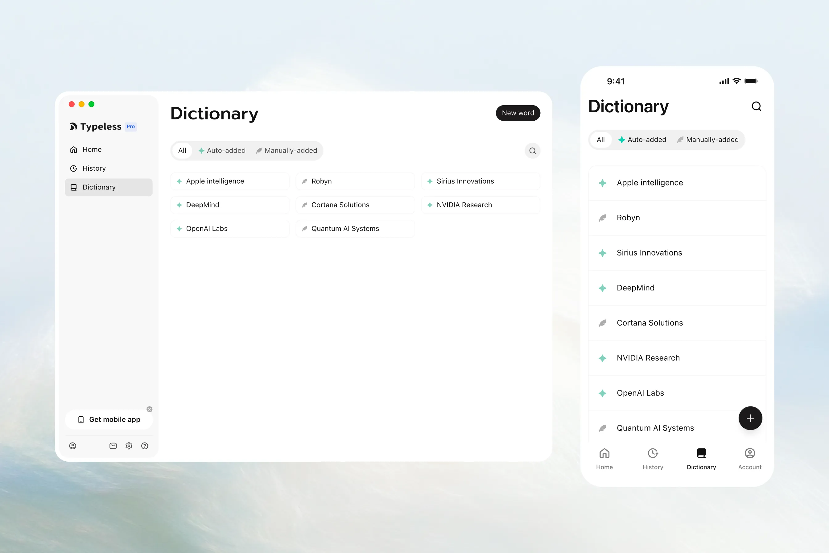 View Dictionary on desktop and mobile