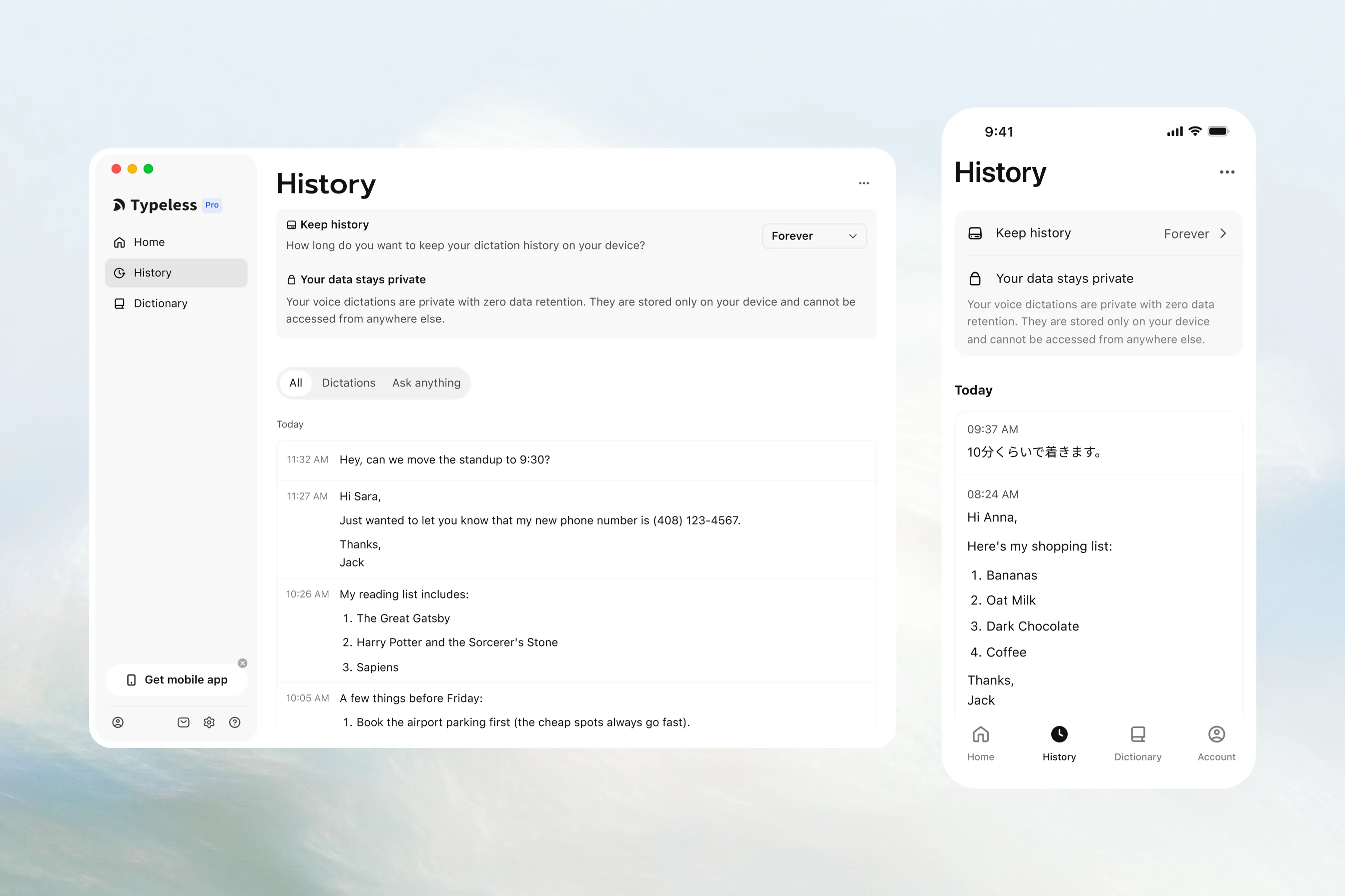 View History on desktop and mobile